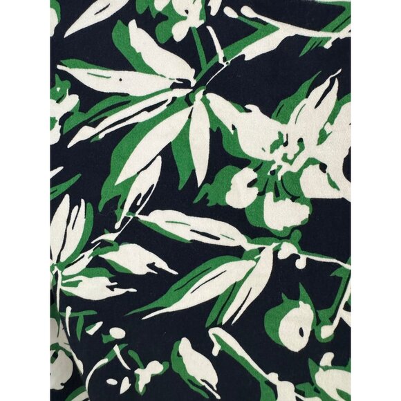 Chaps Navy Blue Green Floral Print Sleeveless Sheath Dress Size 16 Summer Cruise - Picture 8 of 9